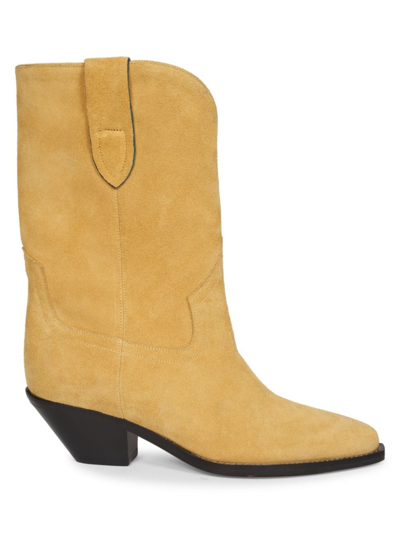 Shop Isabel Marant Women's Dahope Suede Cowboy Boots In Straw