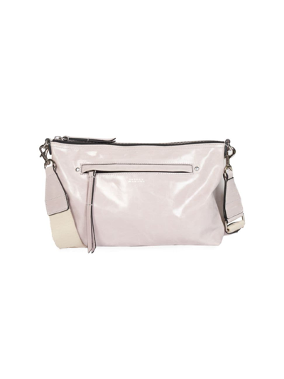 Shop Isabel Marant Women's Nessah Leather Shoulder Bag In Pearl