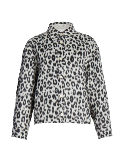 Shop Isabel Marant Women's Olaneo Wool Leopard-print Jacket In Black