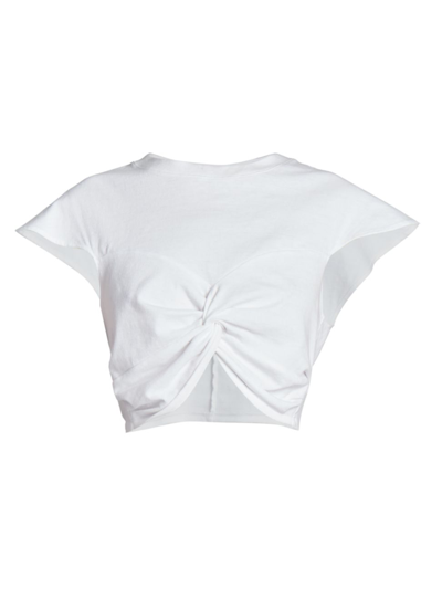 Shop Isabel Marant Women's Zineae Twisted Crop Top In White