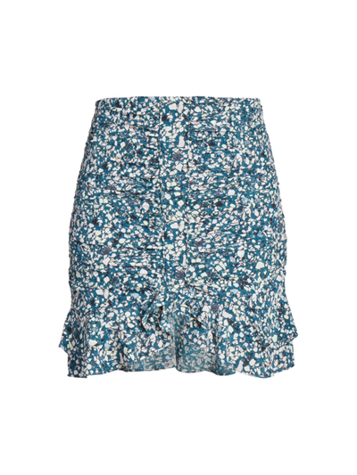 Shop Isabel Marant Women's Milendi Printed Miniskirt In Teal