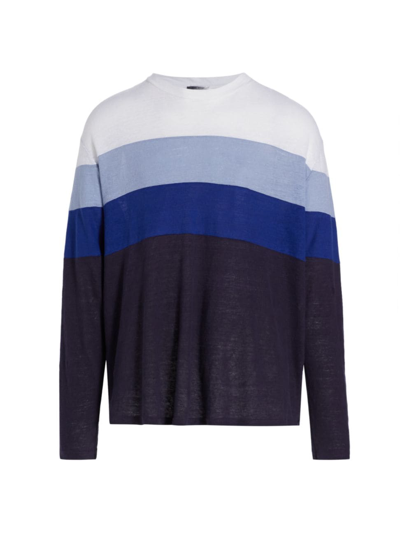 Shop Isabel Marant Men's Leilono Linen Sweatshirt In White Faded Blue