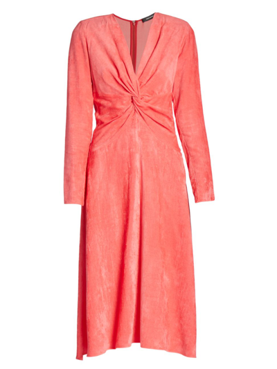 Shop Isabel Marant Women's Havena Twist-front Midi-dress In Coral