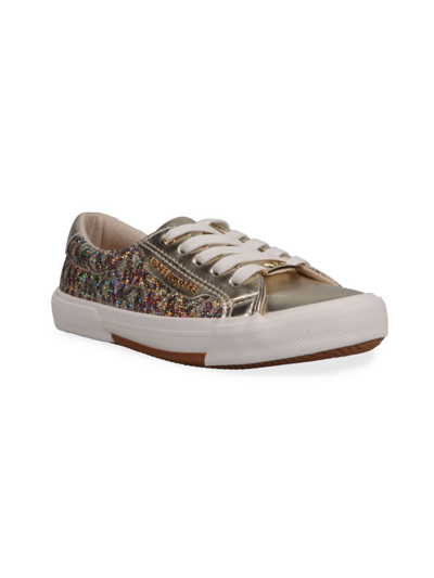 Shop Michael Kors Little Girl's & Girl's Izetta Glitter Sneakers In Gold