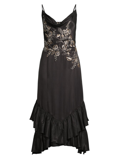 Shop Hope For Flowers Women's Embellished Slip Dress In Black