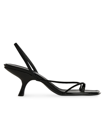 Shop The Row Women's Rai Patent Leather Slingback Sandals In Black