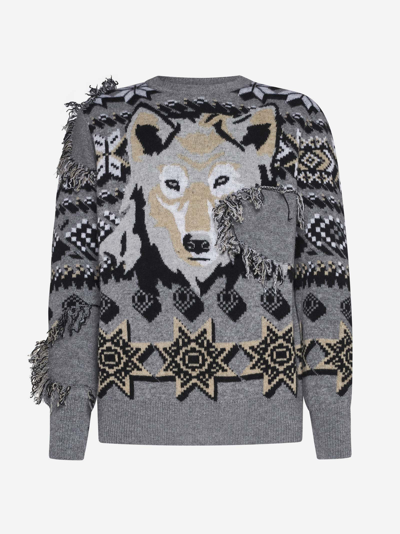Shop Etro Wool Wool Sweater In Grey