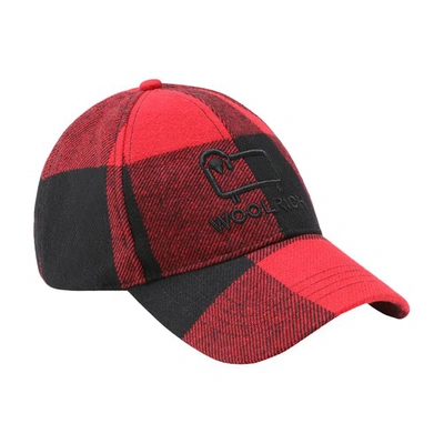 Shop Woolrich Check Baseball Cap In Red Buffalo