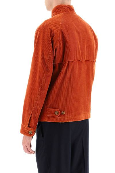 Shop Baracuta G4 Corduroy Harrington Jacket In Orange