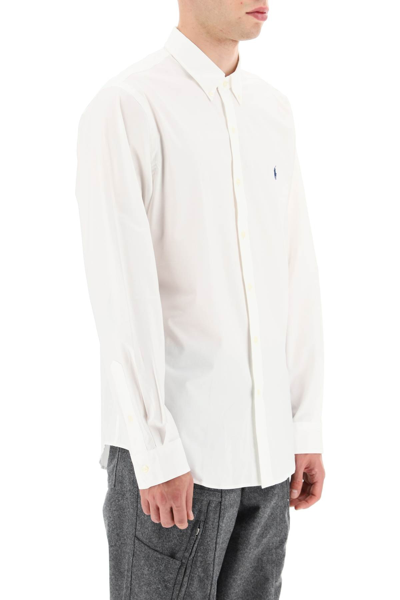 Shop Polo Ralph Lauren Stretch Poplin Shirt In White