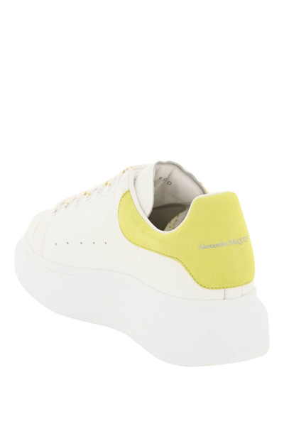 Shop Alexander Mcqueen Leather Oversized Sneakers In White,green