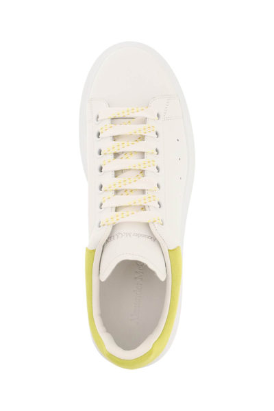 Shop Alexander Mcqueen Leather Oversized Sneakers In White,green