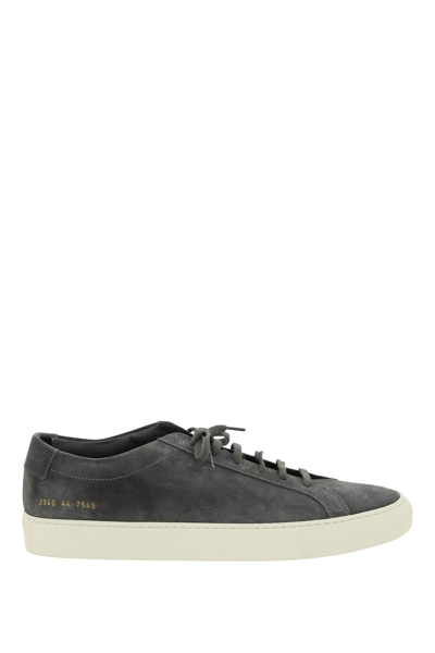 Shop Common Projects Suede Leather Achilles Low Sneakers In Grey