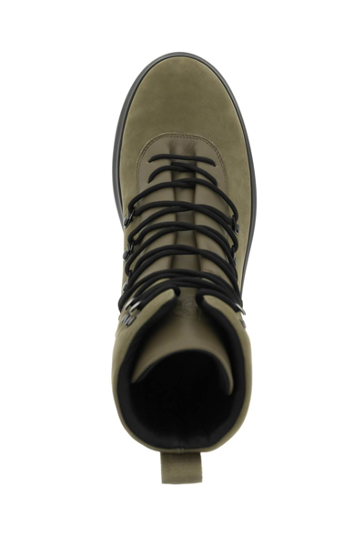 Shop Stone Island Suede Leather Lace-up Ankle Boots In Green