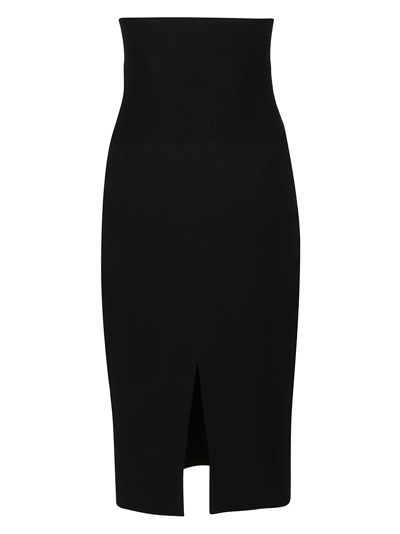 Shop Victoria Beckham Women's Black Viscose Skirt