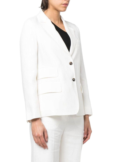 Shop Max Mara Women's White Linen Blazer