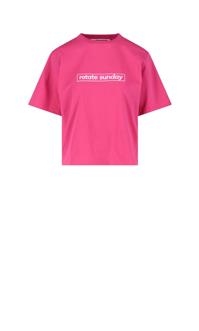 Shop Rotate Birger Christensen Rotate Women's Pink Cotton T-shirt