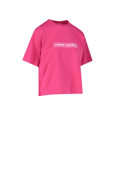 Shop Rotate Birger Christensen Rotate Women's Pink Cotton T-shirt