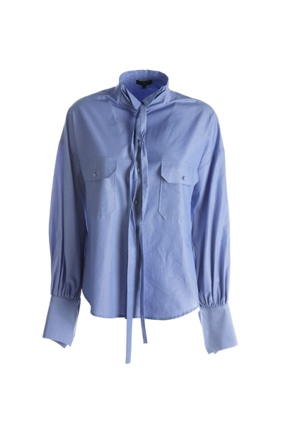 Shop Jejia Women's Blue Cotton Shirt
