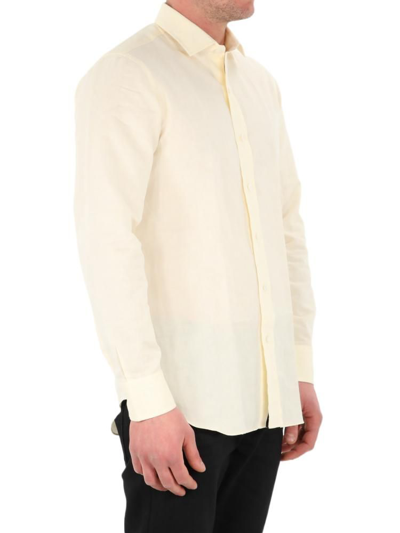 Shop Salvatore Piccolo Men's Yellow Other Materials Shirt