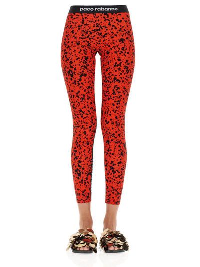 Shop Rabanne Paco  Women's Red Other Materials Leggings