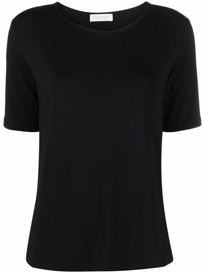 Shop Le Tricot Perugia Women's Black Viscose T-shirt