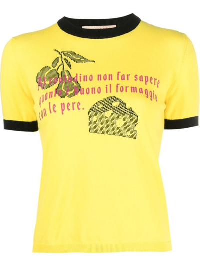 Shop Cormio Women's Yellow Cotton T-shirt