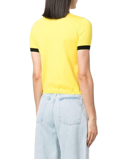 Shop Cormio Women's Yellow Cotton T-shirt