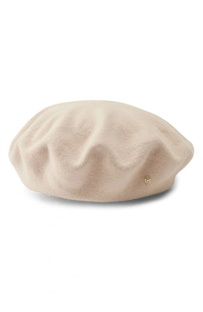 Shop Helen Kaminski Ali Merino Wool Beret In Cream