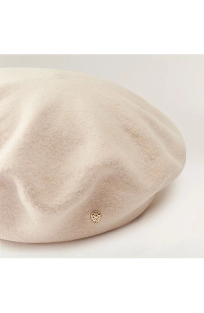 Shop Helen Kaminski Ali Merino Wool Beret In Cream