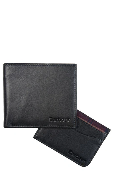 Barbour Men's 2-piece Leather Wallet & Card Holder Gift Set In  Black/cordovan | ModeSens