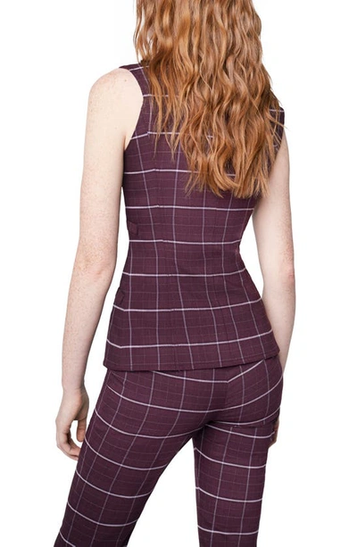 Smythe Check Button-front Waistcoat In Mulberry Plaid