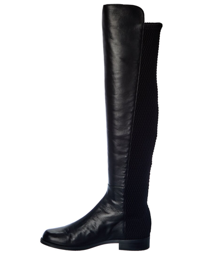 Shop Stuart Weitzman Reddy 5050 Leather Over-the-knee Boot In Black