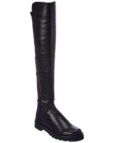 Shop Stuart Weitzman 5050 Lift Leather Knee-high Boot In Black