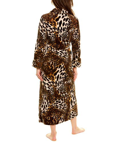 Shop Natori Plush Leopard Robe In Brown