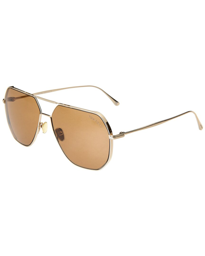 Shop Tom Ford Men's Gilles-02 61mm Sunglasses In Gold