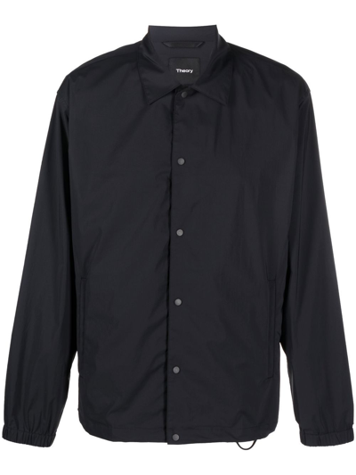 Shop Theory Adjustable-hem Shirt Jacket In Black