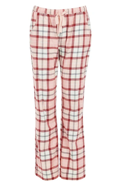 Shop Barbour Nancy Pajama Pants In Red/ Pink Tartan