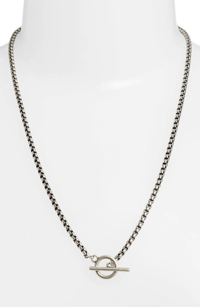 Shop Nordstrom Box Chain Toggle Necklace In Silver Oxidized