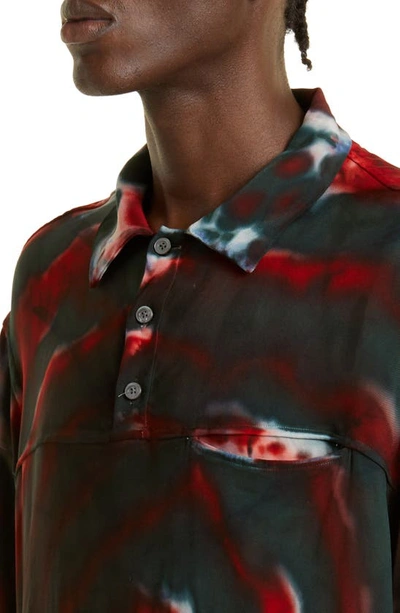 Shop 4sdesigns Rugby Tie Dye Long Sleeve Polo In 99 Multi