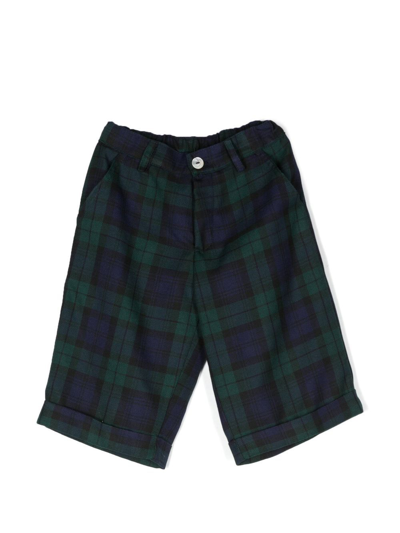 Mariella Ferrari Tartan-print Knee-length Shorts In Green