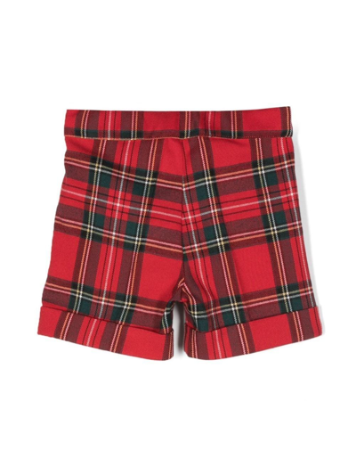 La Stupenderia Tartan-print Tailored Shorts In Red