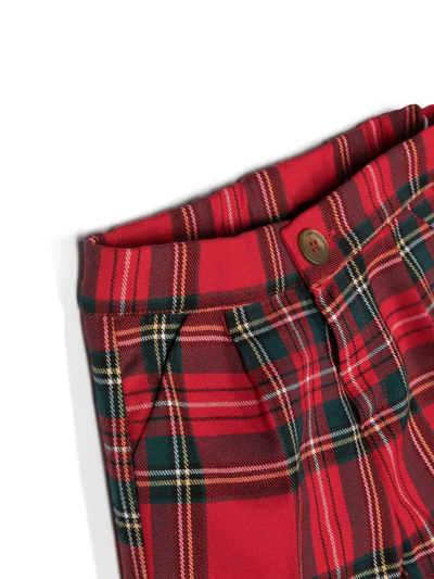 La Stupenderia Tartan-print Tailored Shorts In Red