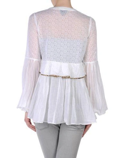 Shop Just Cavalli Solid Color Shirts & Blouses In White