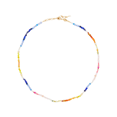 Shop Anni Lu Gili 18kt Gold-plated Beaded Necklace In Multicoloured