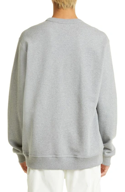 Shop Burberry Addiscombe Embroidered Logo Crest Cotton Sweatshirt In Pale Grey Melange