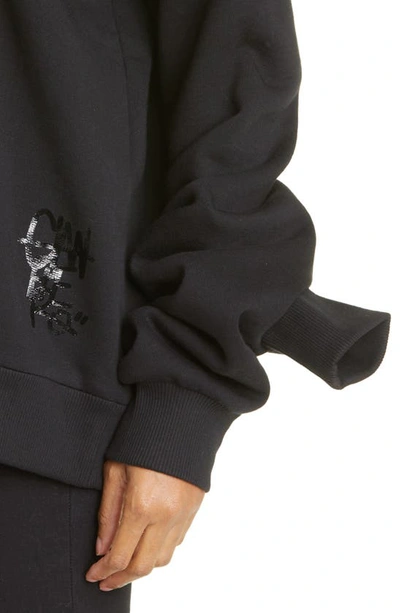 Shop Dolce & Gabbana Funny Logo Cotton Blend Graphic Hoodie In Nero
