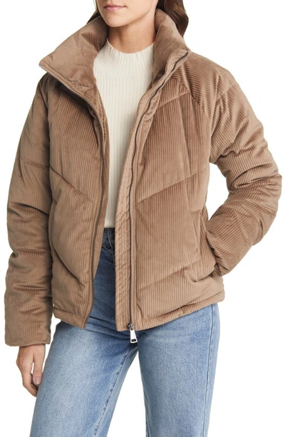 Vero Moda Debbie Harlie Corduroy Puffer Jacket In Fossil | ModeSens