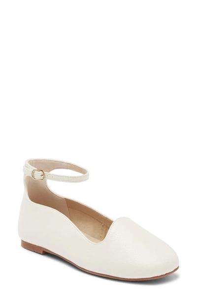 Shop Bc Footwear Found You Ankle Strap Flat In White Faux Leather