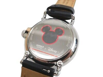 Pre-owned Shinola X Disney Mickey Mouse 90 Years Case Color Gold Leather Band Men's Watch